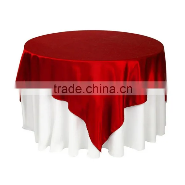 Square 145*145CM Round Satin Table Overlay For Wedding Banquet photo-5