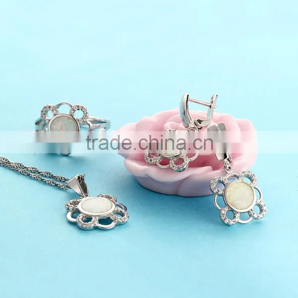 Opal Jewelry Hoop Earrings With White Stone Wholesale China SEI002W photo-4