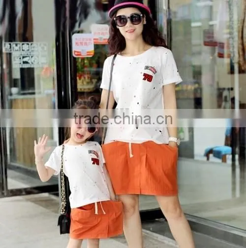 Wholesale Best Selling Orange Dress Boy Girl Mum Orange Dress photo-3
