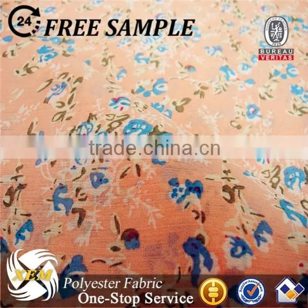 Flower Design Crinkle Chiffon Printed Fabric photo-4