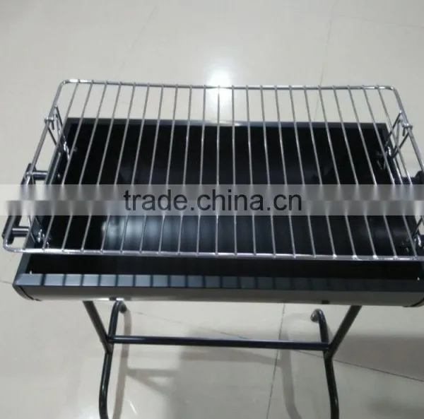Black Steel Rectangle Small BBQ Geill With Motor and Fork photo-4
