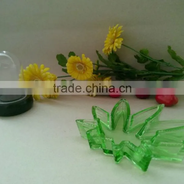 Glass Potleaf Green Glass Cohiba Ashtray , Colored Glass Ashtray photo-3