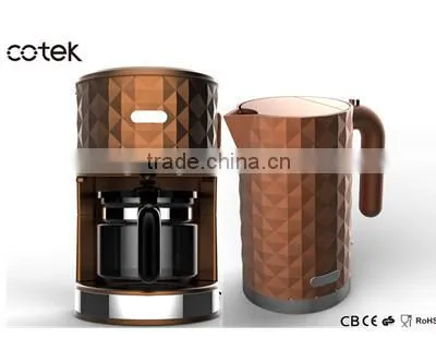 2016 hot sale diamond rang kitchen appliance drip coffee maker and electric kettle