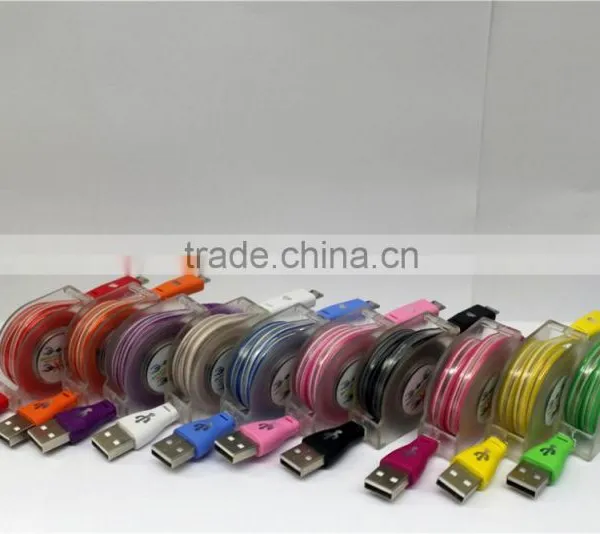 Glowing Laughing Face Stretchable Flat Micro Usb Cable, USB to Micro Usb 5 Pin for All Smart Phone photo-3