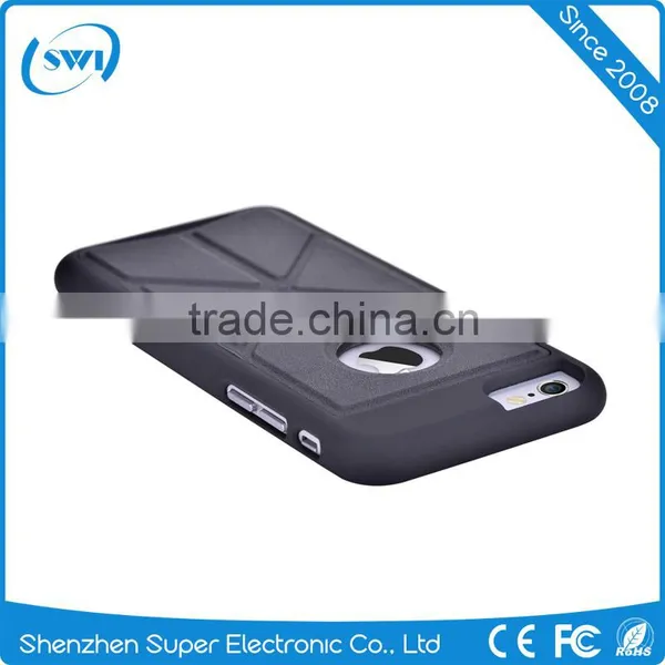 Plastic Transformers PC + PU Phone Case With Holder and Standing Leather Back Cover Case for Iphone 6s photo-4