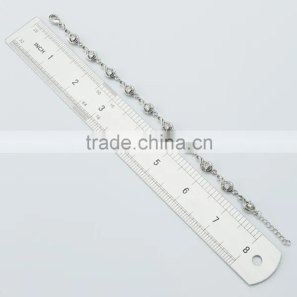 Classical 18k White Gold Plated Bracelet Musical Note Jewelry Inlaid Precious Gemstone for Party photo-2