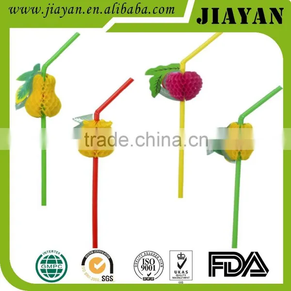 New Design Flexible Drinking Straw With Umbrella/fruit/palm Tree photo-4