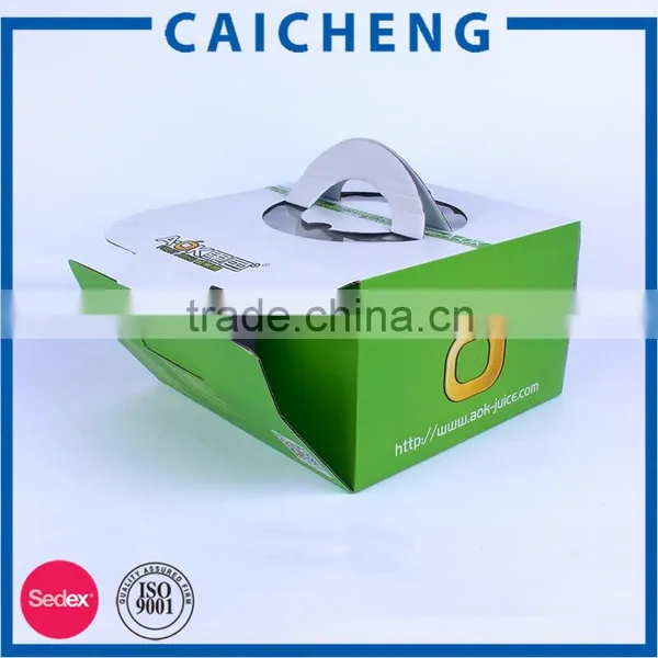Die Cut Handle Foldable Corrugated Cake Paper Box Paper Custom Cake Boxes photo-2