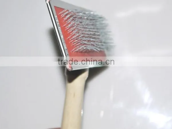 Pet Grooming Tool Wooden Dog Slicker Brush photo-5