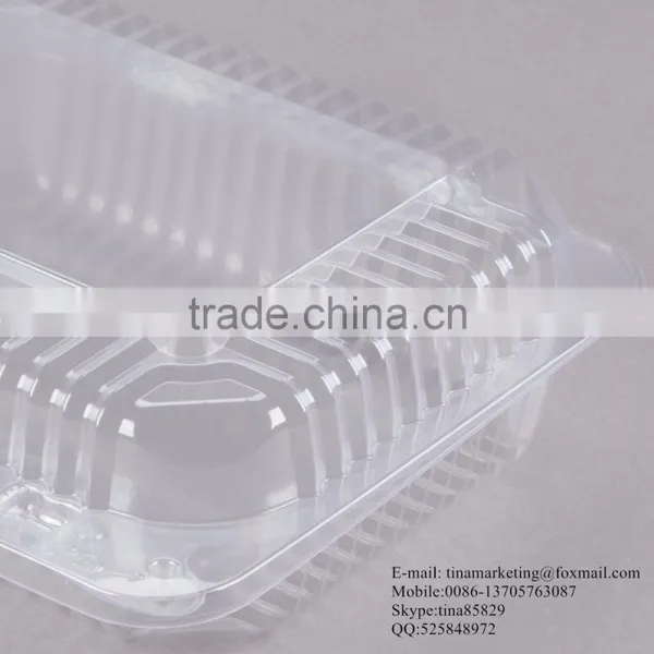 Durable OPS Clear Hinged Plastic Small Oblong Container/ Plastic Bakery Container/ Plastic Food Container for Take Out photo-6