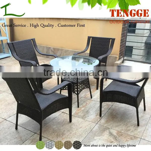 Outdoor 5 Pieces Wicker Rectangular Dining Chair Set Includes 4 Side Chairs photo-4