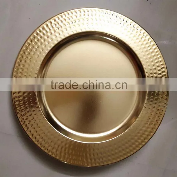 Brass Hammred Gold Charger Plate photo-2