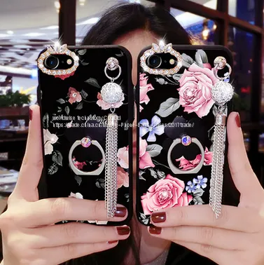 Диамантный корпус силиконовый чехол для мобильных телефонов iPhone7/7Plus/6/6s/6plus/6splus держатель с кольцом для пальца и кронштейном photo-2