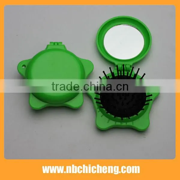 High Quality Mini Star Shape Folding Head Massage Comb Folding Hair Comb With Mirror photo-4