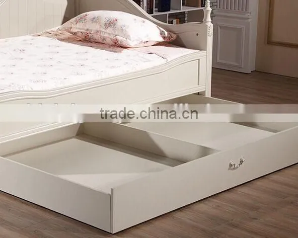 Handmade Pure White Classic European Style Floral Lounging Daybed With Big Drawers for Kids Bedroom BF11-09133a photo-4