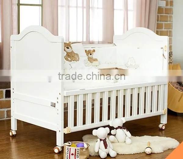 Antique Pure White Solid Wood Teenage Bed, Solid Wood Convertible Kids Bed With Toddlers BF11-08053a photo-3