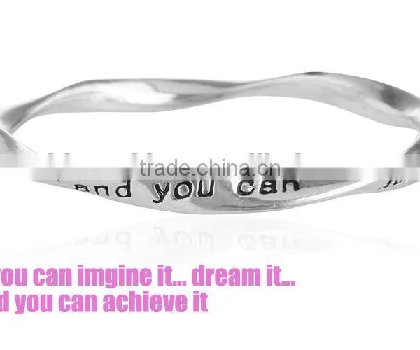 Good Friend Custom Engraved Bangle Fashion Design Friendship Bangles Twist Metal Bangle for Friend Gifts photo-2