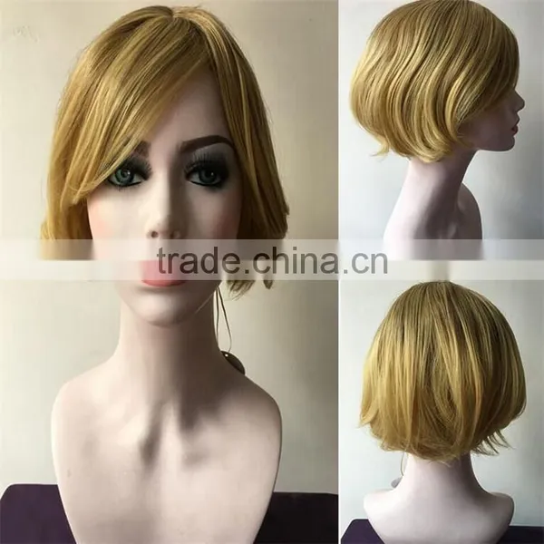New Fashion Blonde Synthetic Hair Wig For Christmas Party Or Halloween Short Bob Wig For Woman photo-2