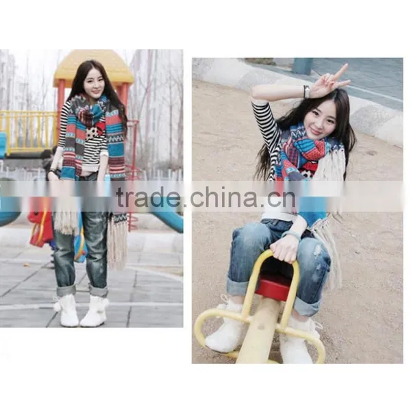 New Design Bohemia Nation Style Beautiful Super Long Scarf With Tassel Warm Knit Lovers Fashion Scarves photo-4