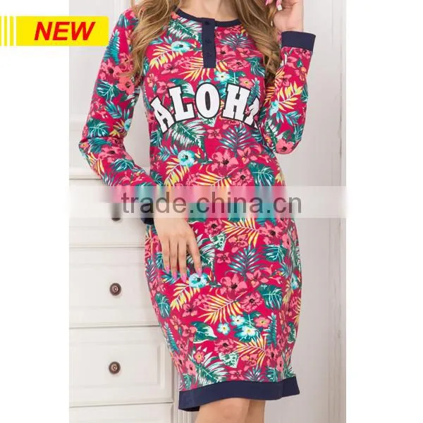 CUSTOM WHOLESALE TOP DESIGN WINTER FANCY COUPLE NIGHTDRESS POLYESTER COTTON ARABIC WOMEN NIGHT GOWNS photo-2