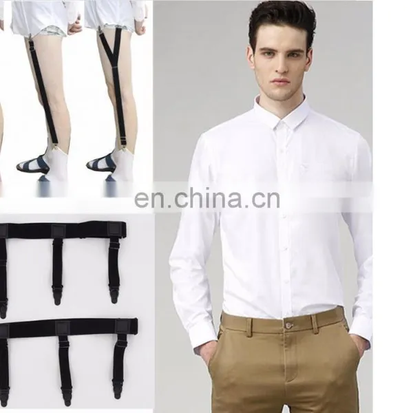 Wholesale One Pair Men's Colorful Elastic Shirt Stays Holders Garter With Non-slip Locking Clamps photo-3