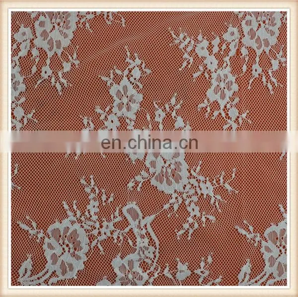 Fancy White Flower Design Bridal Lace Trim Eyelash Lace Fabric Wholesale photo-2