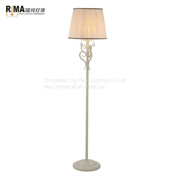 Contemporary China Supplier Fabric Lampshade Classic Antique Bronze Luxury Floor Lamp photo-2