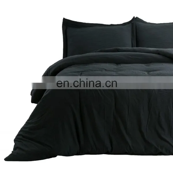 China Hot Sale Water Wash Microfiber King Size Bedding Set Duvet Cover For Hotel Home photo-7