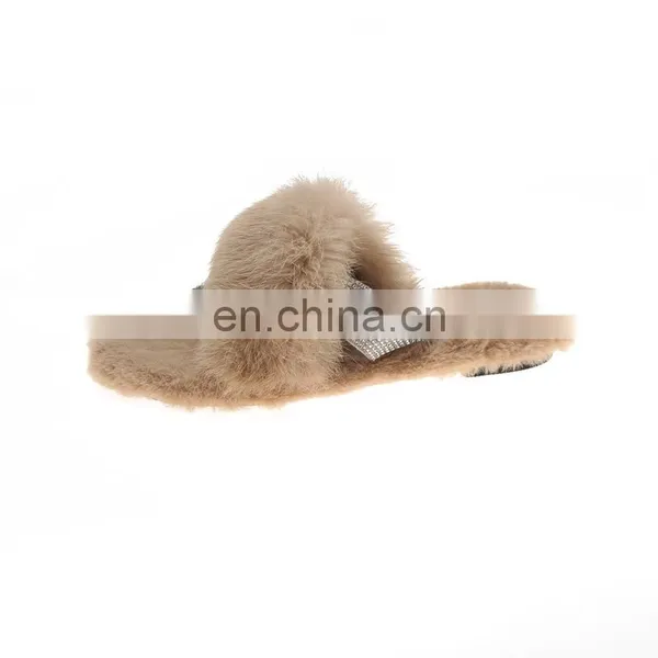 Comfortable Indoor Fur Slides Korean Furry Outdoor Soft Non-slip Wholesale Fashion Winter Slippers For Shoes Women photo-4