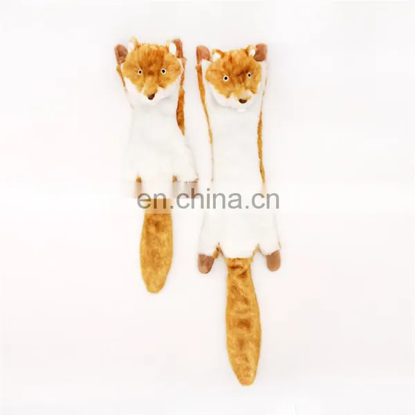 Wholesale Chew Pet Teeth Cleaning Toy no Stuffing Yellow Dog Toy Plush Squirrel photo-4