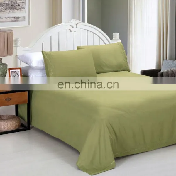 Solid Sheet Sets 100% Polyester Mattress Covers Green Flat Sheet Sets photo-2