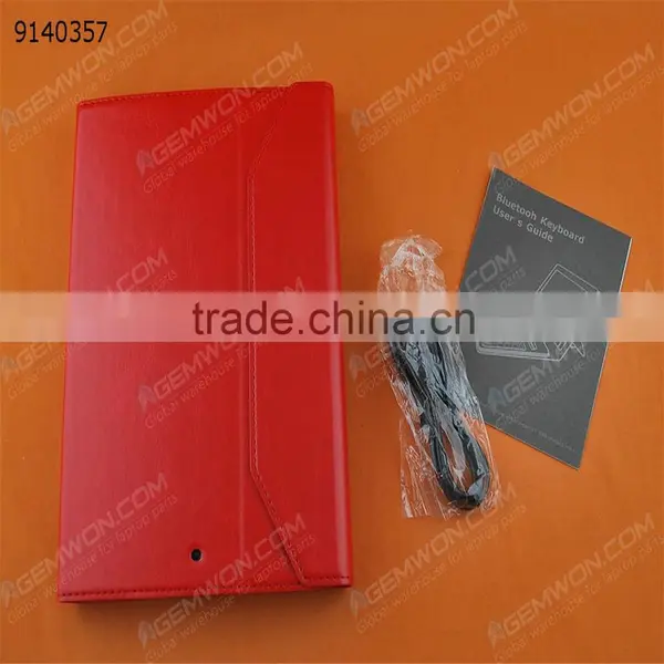 Bluetooth Keyboard for IPad Mini,red Plastic Keyboard+ High Quality PU Removable Plastic Keyboard With Synthetic Leather photo-4