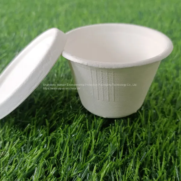 Takeout Eco-Friendly Disposable Compostable Biodegradable Envase Bagasse 4oz Sauce Mini Sugarcane Bagasse Pulp Cup photo-5