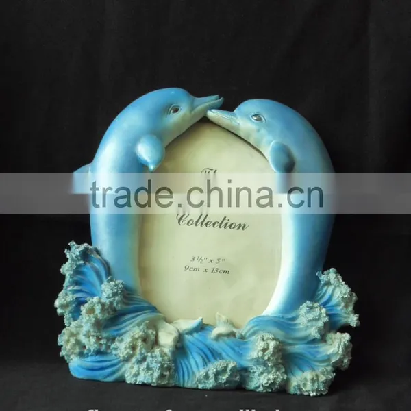 Resin Home Decorative Handmade Dolphin Love Digital Photo Frame Design