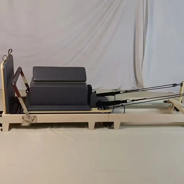 Maple Wood Folding Pilates Reformer for Studio & Home Use