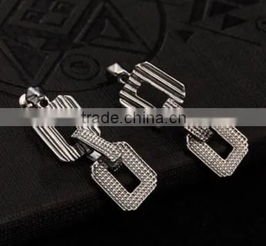 2015 High Quality Double Square Alloy Jewelry Earring Wholesale Vintage Earring Foe Women photo-2