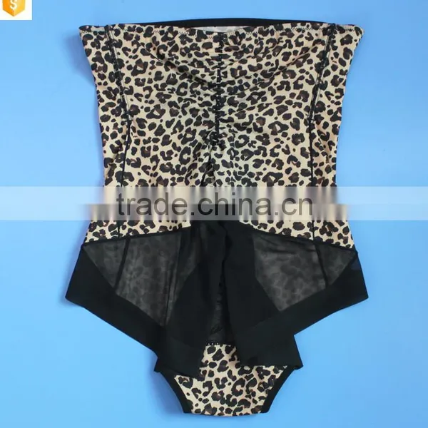 Leopard Print High Waist Shaper,mature Sexy Mesh Shaperwear Transparent photo-6