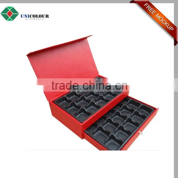Custom Design Luxury Logo Cardboard Box Chocolate With Paper Tray photo-4