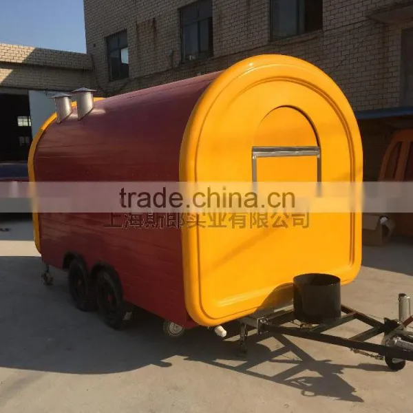 Biaxial Food Cart Trailer Mobile Food Truck Hot Dog Ice Cream Traction Kart Mechanical Brake Config photo-4
