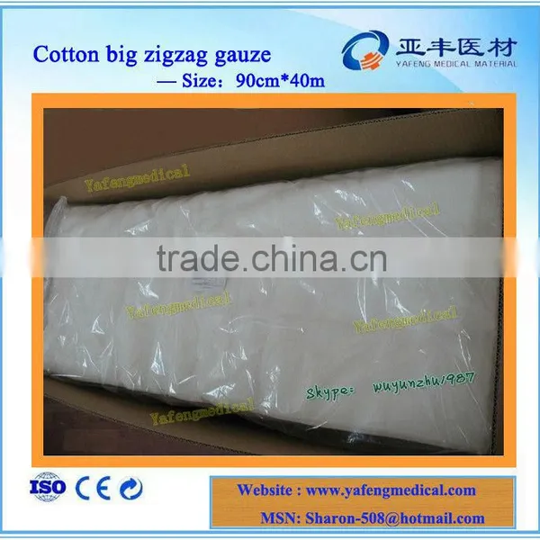2016 New Hospital Medical Absorbent Zig Zag Gauze Quality Choice