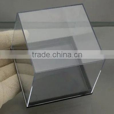 NEW ACRYLIC DISPLAY BOX Cabinet 80 x 80 x 78 mm BLACK BASE photo-2