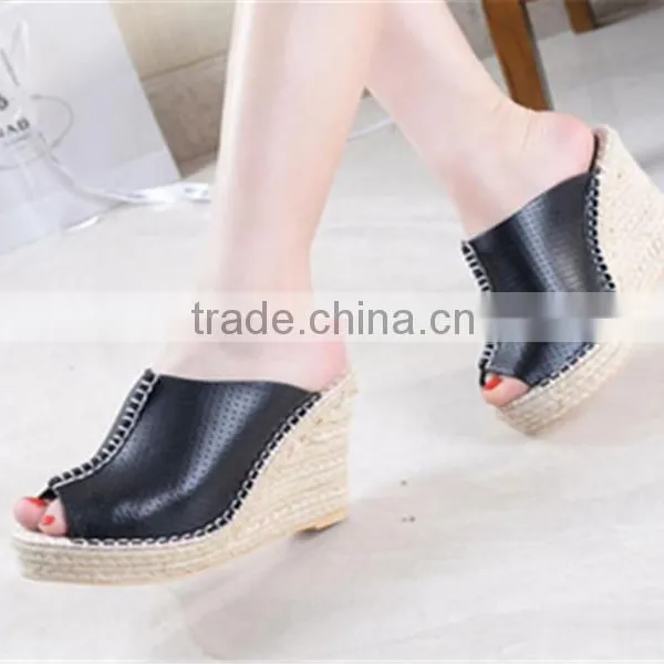 Sexy Summer Fashion Wedge High Heel Sandals With Hole Durable Shoes Women 2016 photo-3