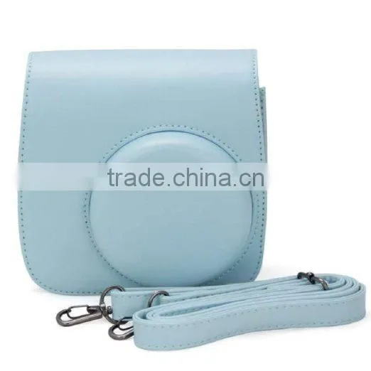 2016 Handmade Useful New Cute Beige PU Leather Camera Case Bag photo-2