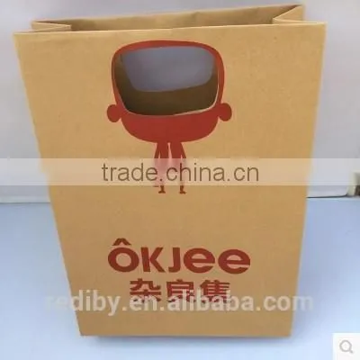 Custom Logo Handmade Recycle Brown / White Paper Craft Bag photo-5