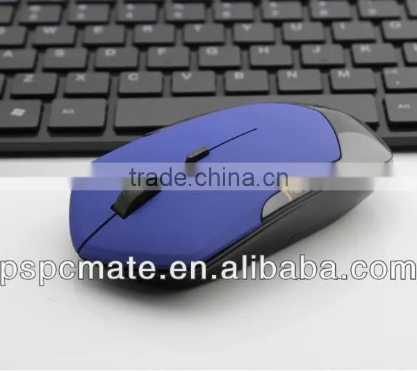 Blue New Design Rubber Surface 2.4G Wireless Mouse for Laptop PC Travelingn Use photo-2