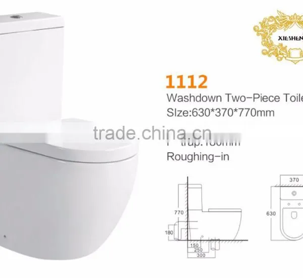 New Model Bathroom Toilet White Color Two Piece Selles Wc Toilet photo-2