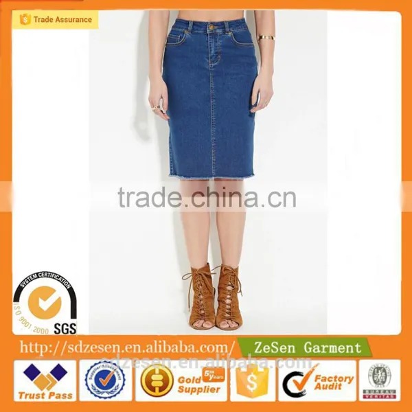 OEM Service Wholesale Low Price Sexy Denim Pencil Skirts For Women photo-2