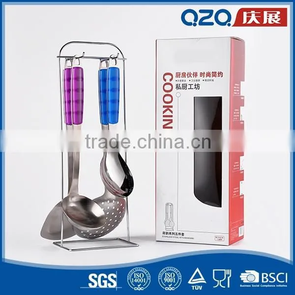 Modern Home Food Grade Silicone Handle Stainless Steel Kitchen Utensils and Equipment photo-3