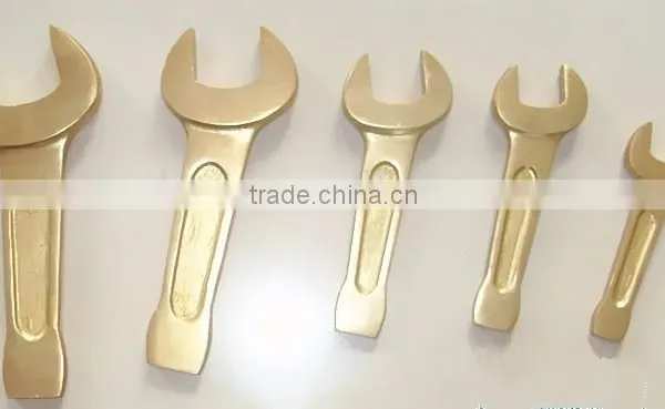 Non Sparking Aluminum Bronze High Quality Gold CU AlloyDIN133 Striking Open End Slogging Open Spanner photo-2