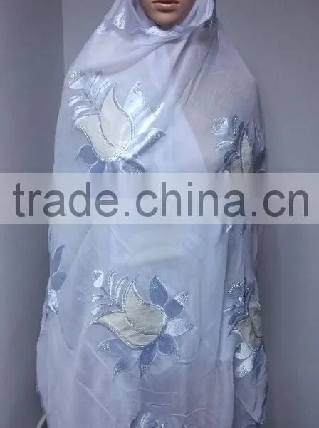 SCF -0108 White 2016 New Coming Design Nice Muslim Embroidery Scarf ,shawls , Pashmina Shawl Scarf , Fashion Women Long Scarf photo-4